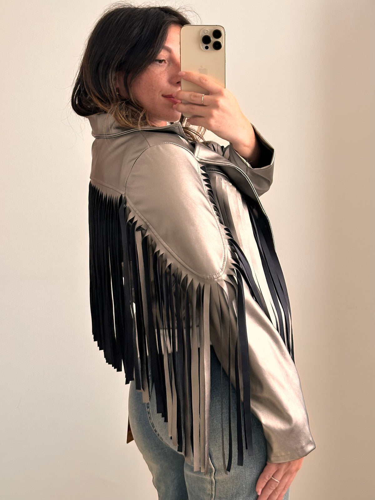 Giacca Biker Crop Ecopelle VERDONE