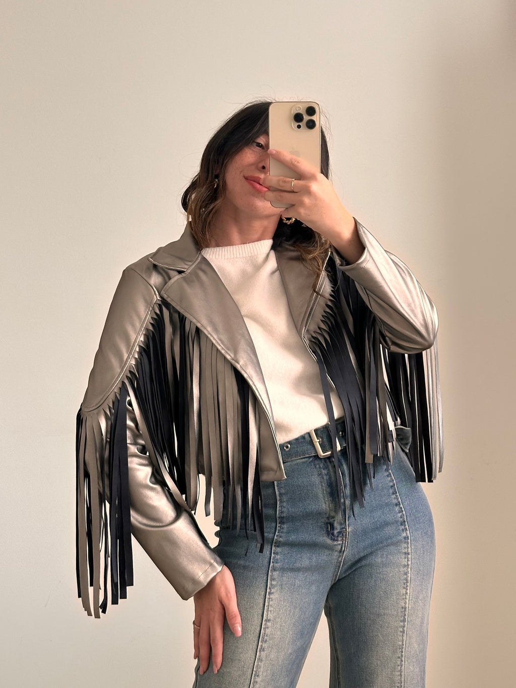Giacca Biker Crop Ecopelle VERDONE