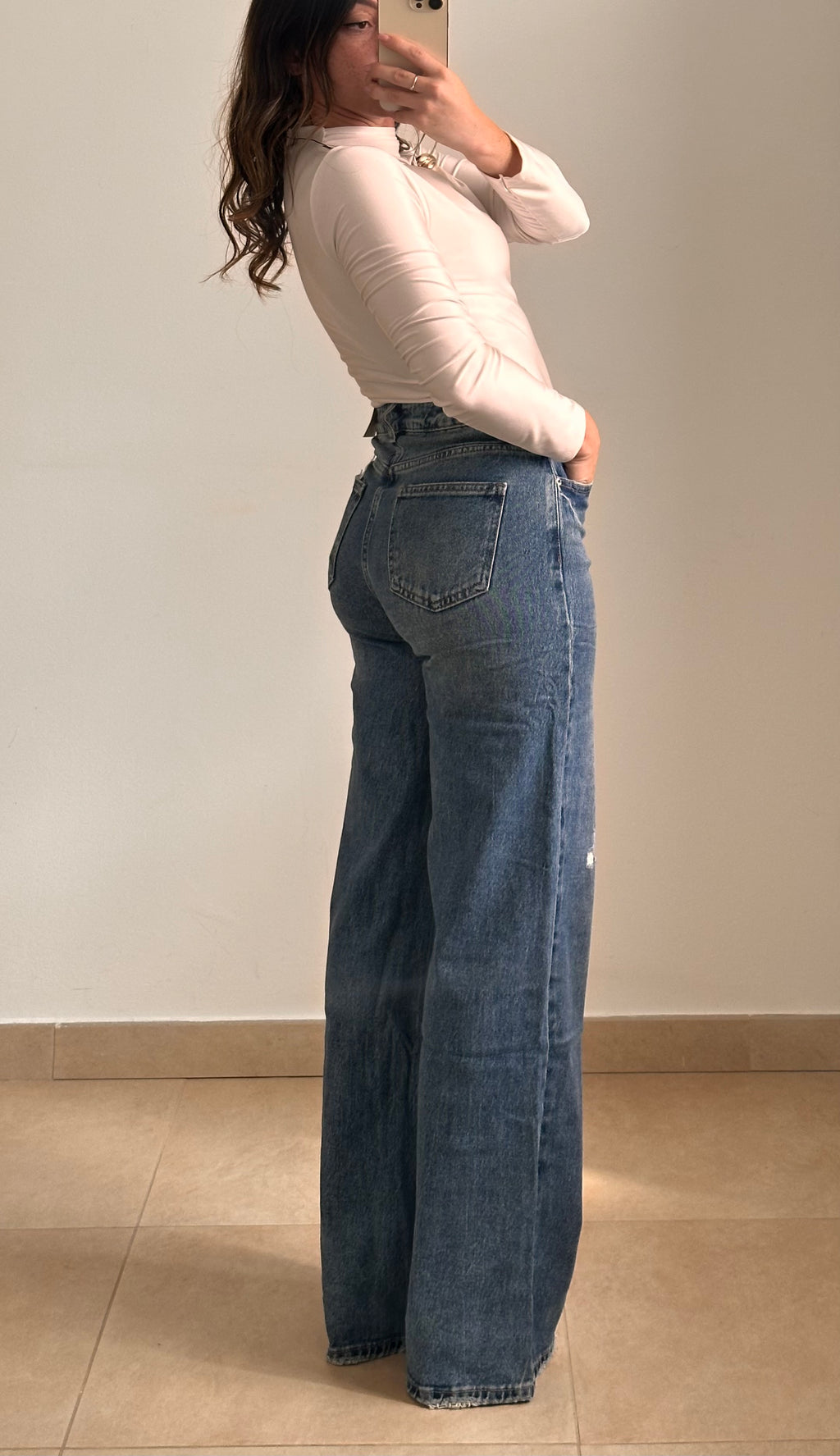 Jeans Wide Leg a Vita Alta LAVAGGIO CHIARO