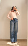 Jeans Wide Leg a Vita Alta LAVAGGIO CHIARO