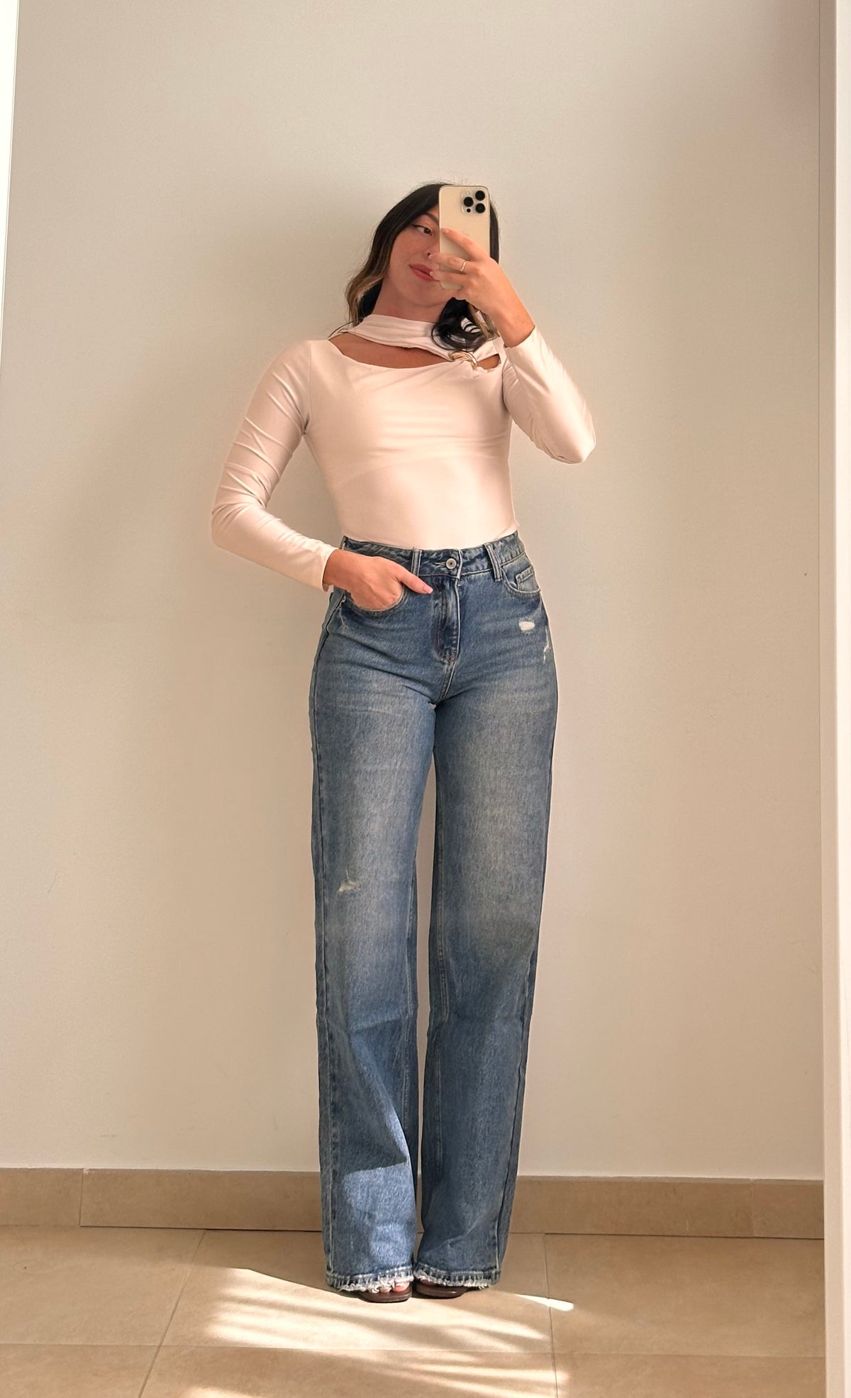 Jeans Wide Leg a Vita Alta LAVAGGIO CHIARO