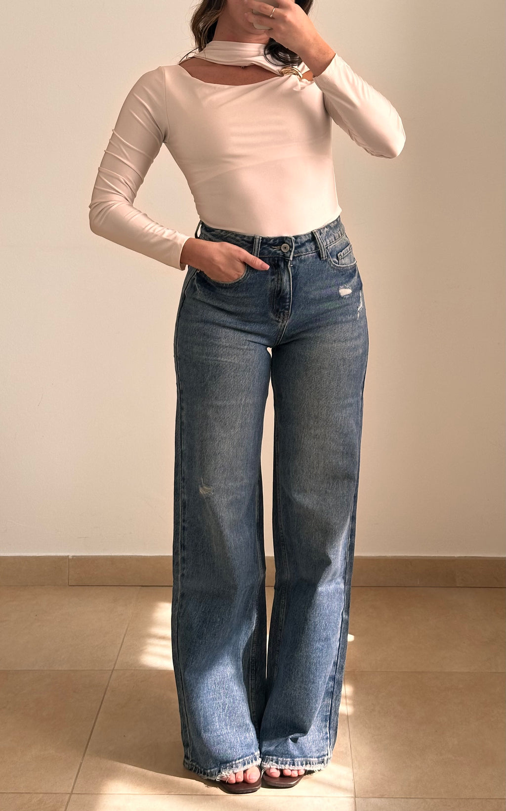 Jeans Wide Leg a Vita Alta LAVAGGIO CHIARO