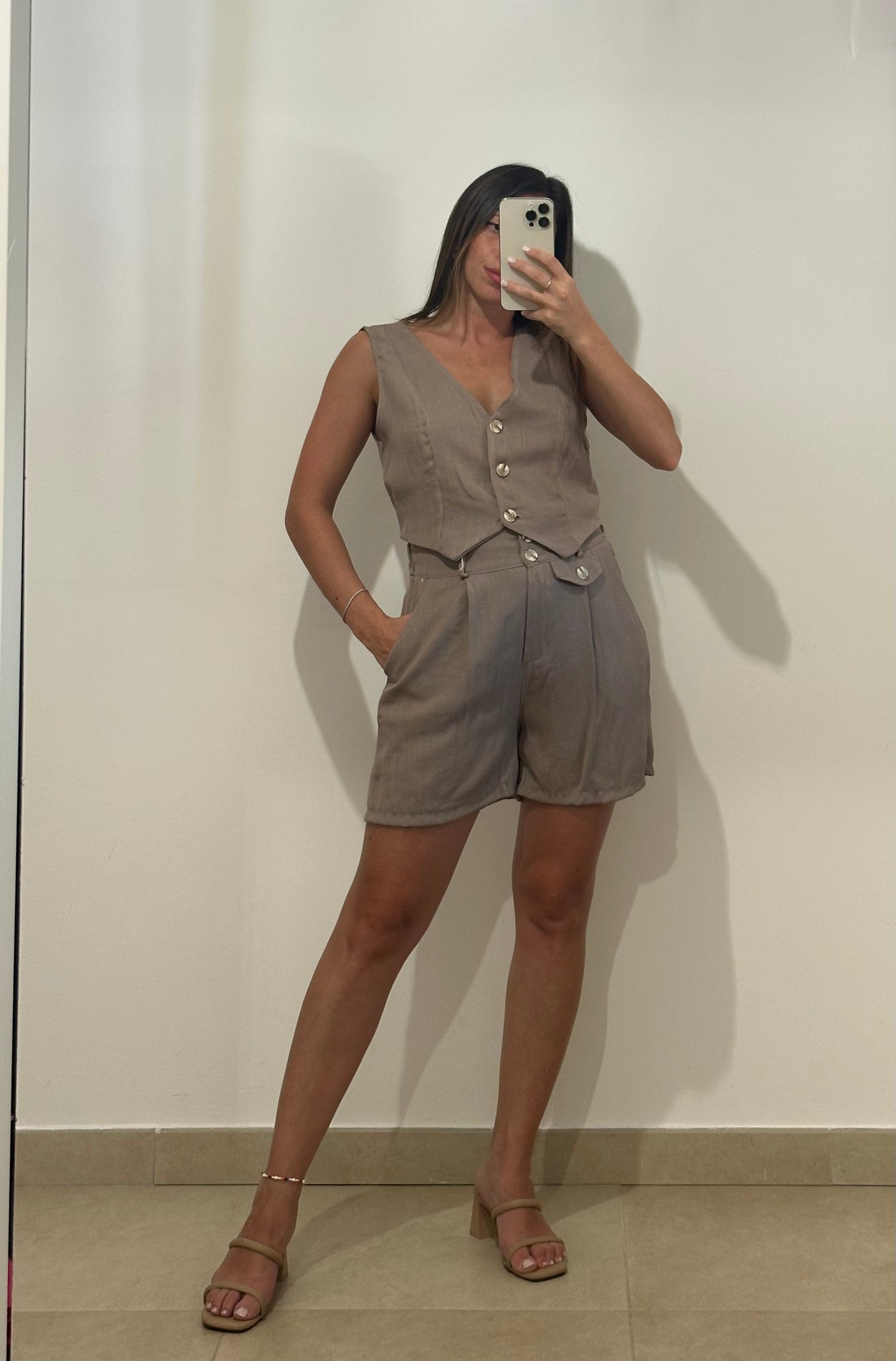 Completo Gilet e Shorts TORTORA