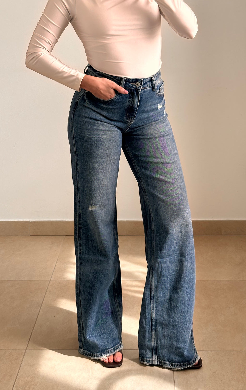 Jeans Wide Leg a Vita Alta LAVAGGIO CHIARO
