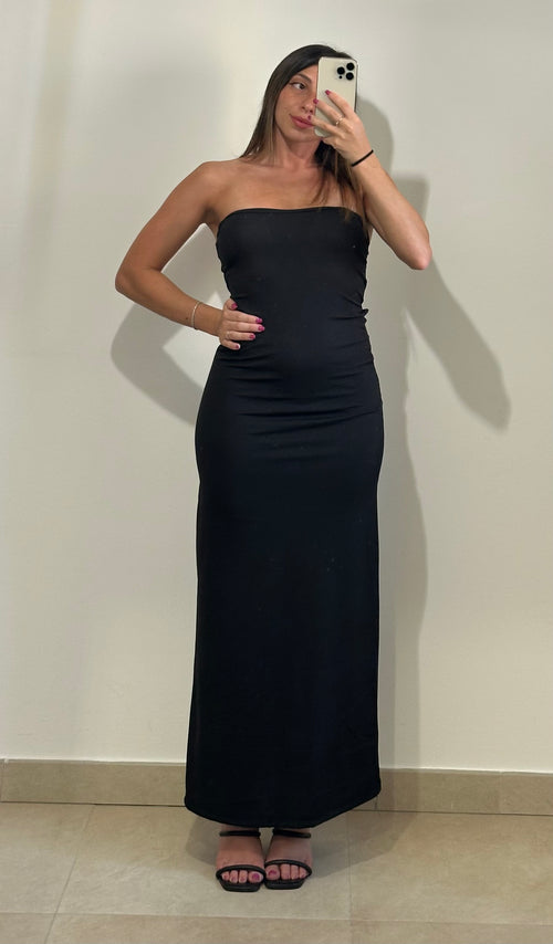 Abito Lory -  Senza Spalline NERO
