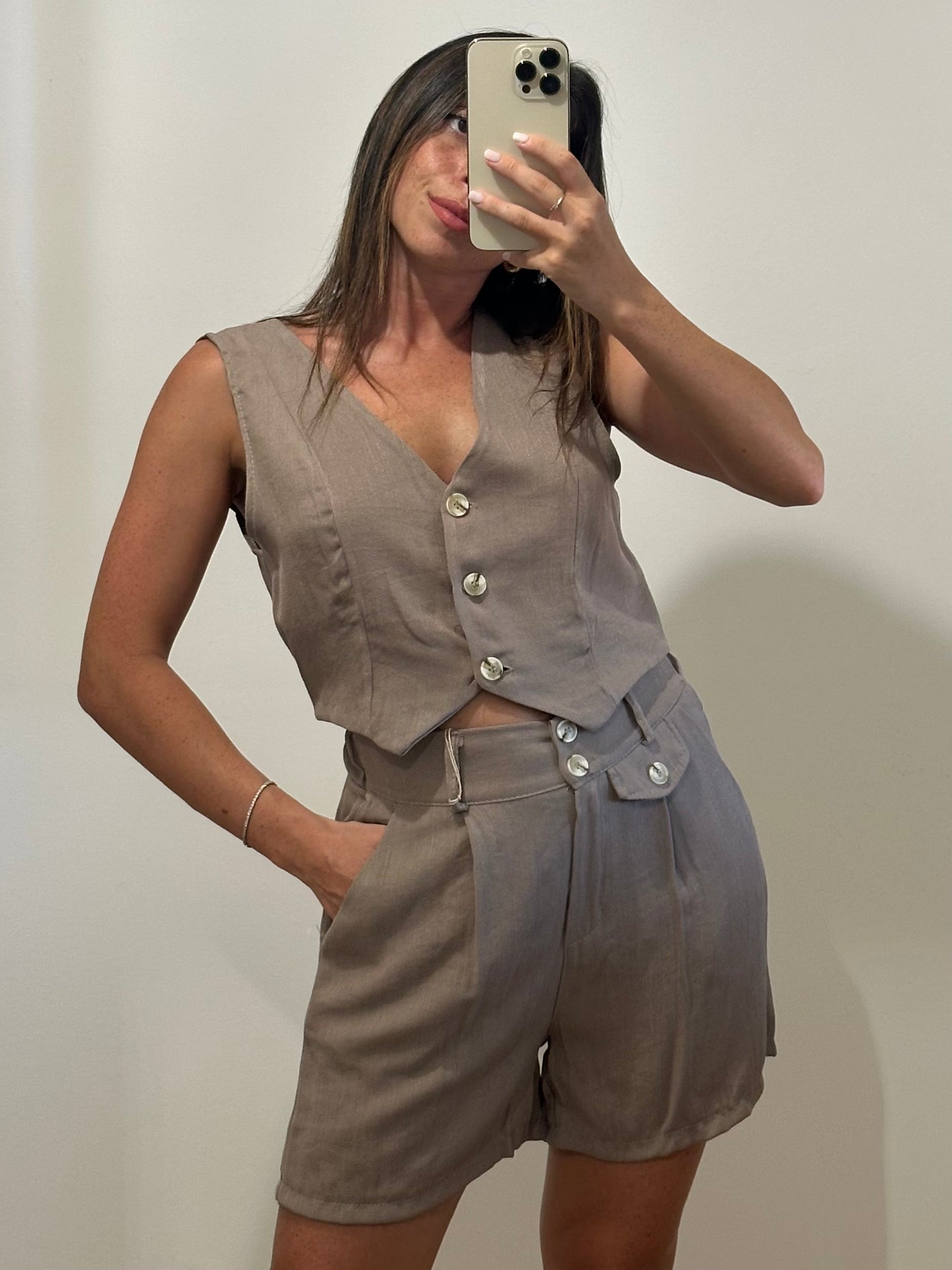 Completo Gilet e Shorts TORTORA