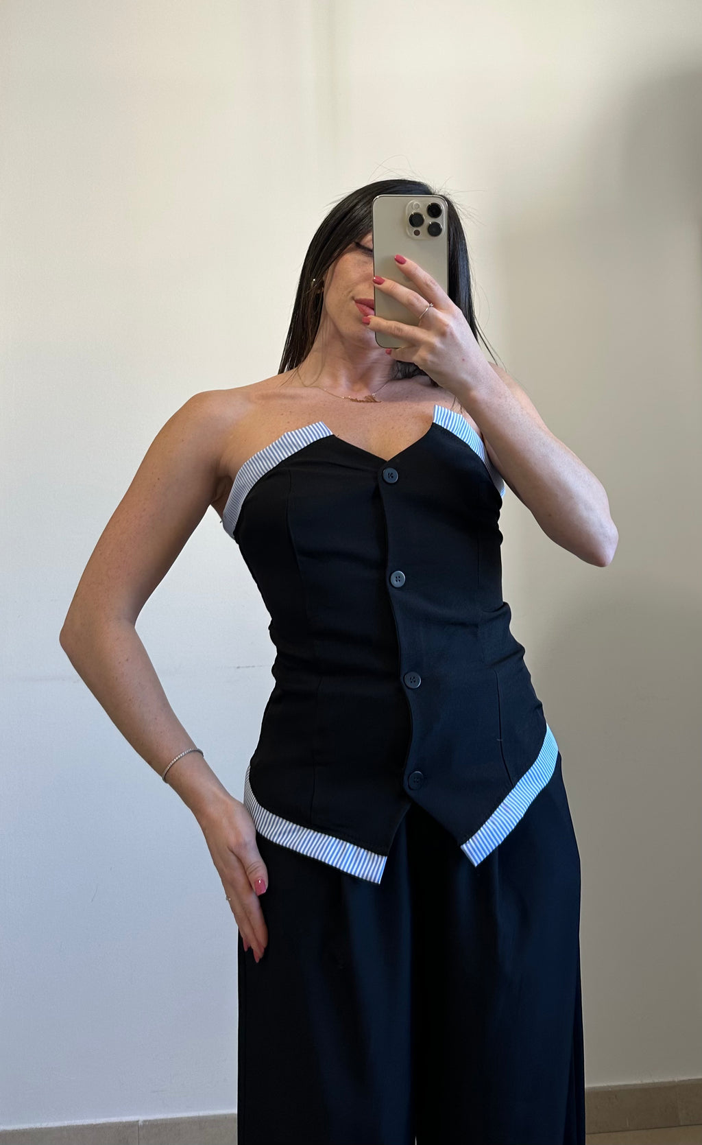Coordinato Flora - Top e Pantalone NERO