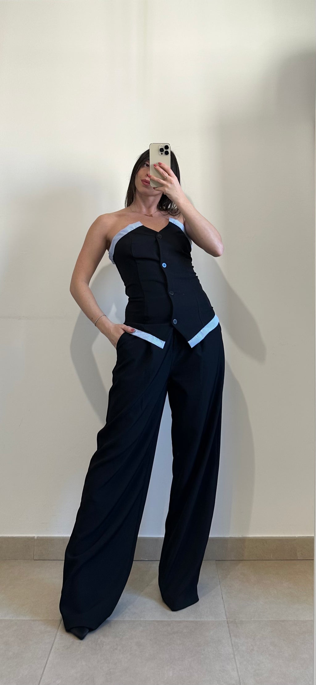 Coordinato Flora - Top e Pantalone NERO