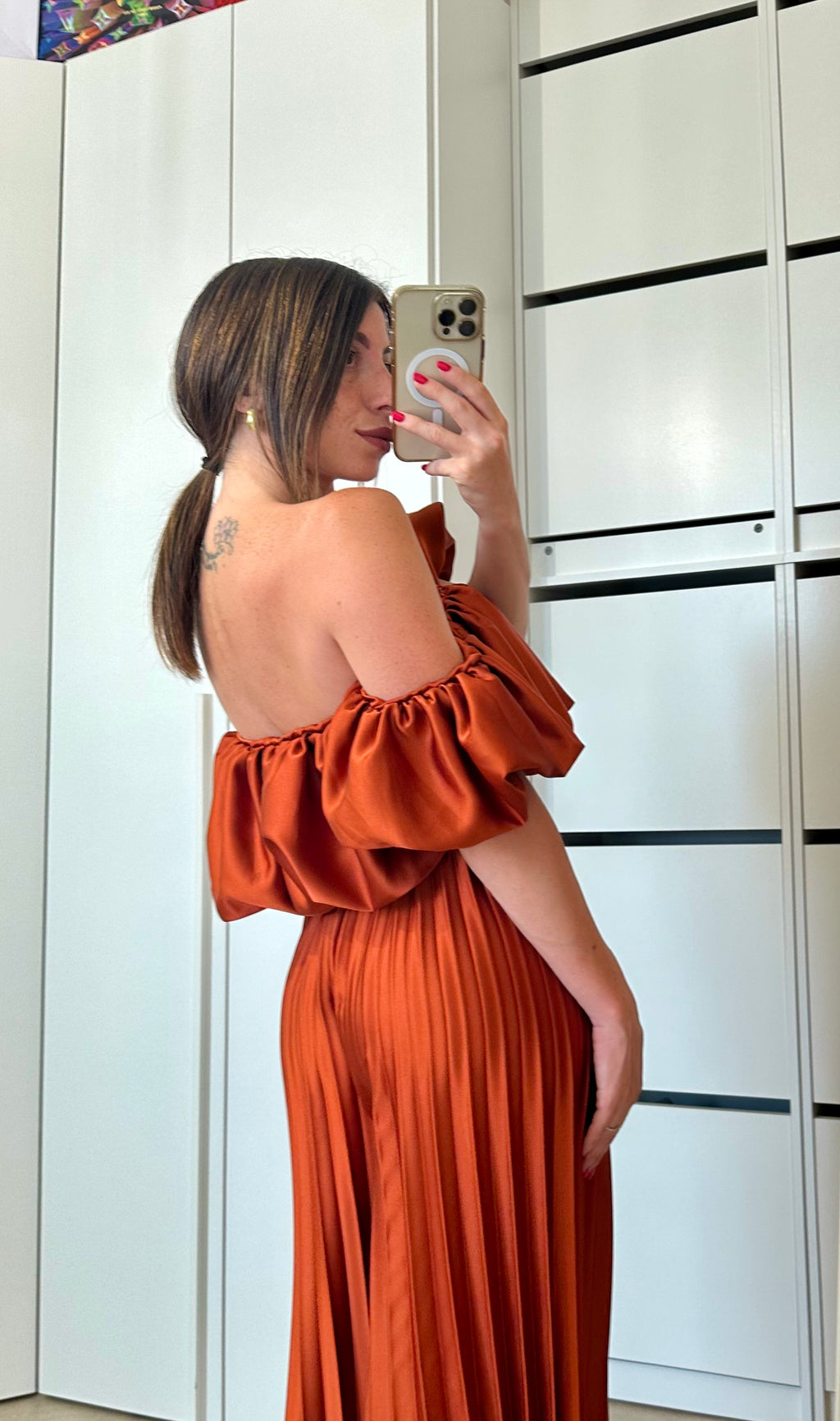 Coordinato Volant- Top e Pantalone ARANCIO