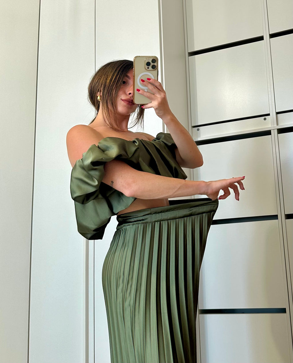 Coordinato Volant- Top e Pantalone ARANCIO