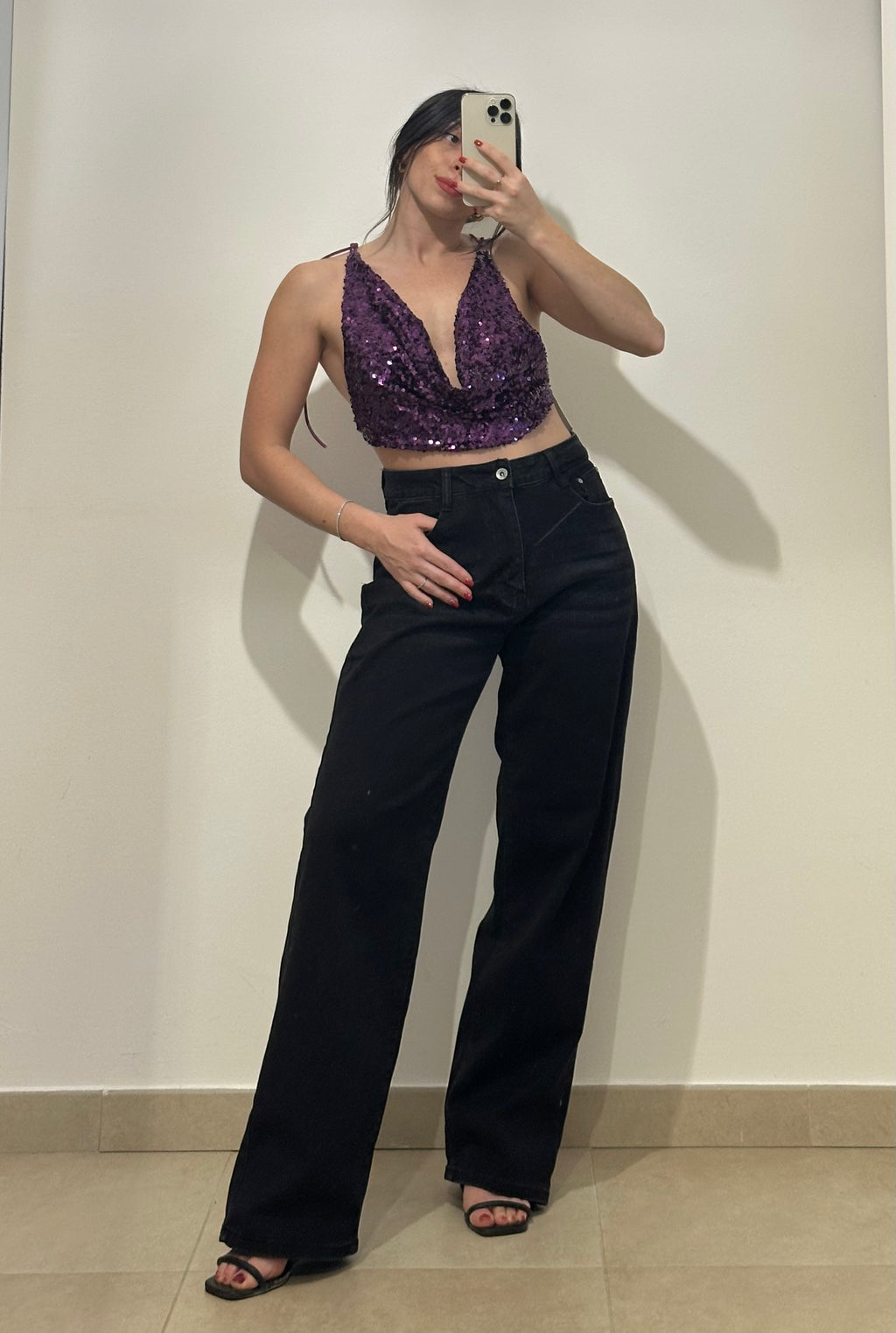 Jeans Straight Fit Nero