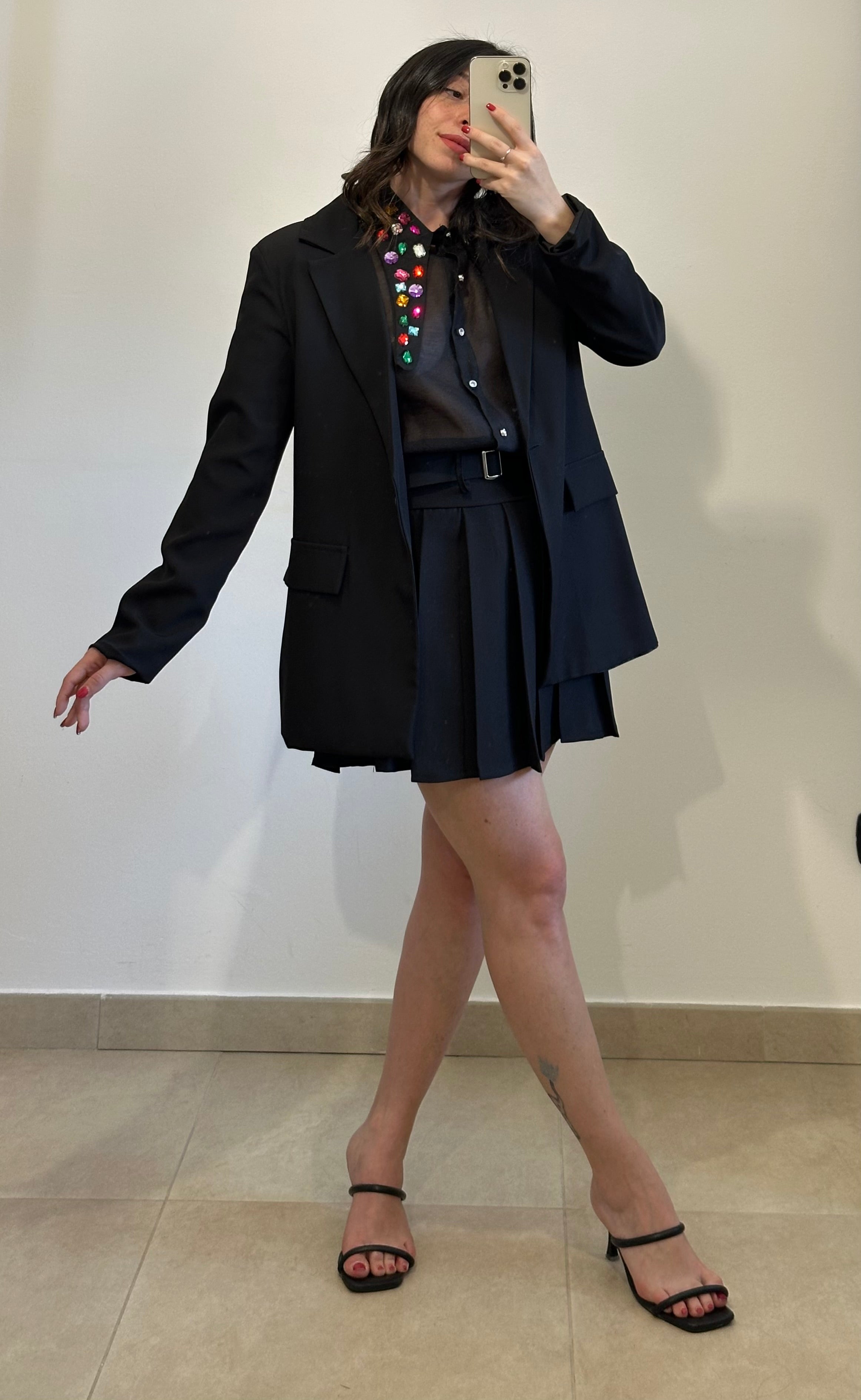 Coordinato College - Blazer e Gonna NERO