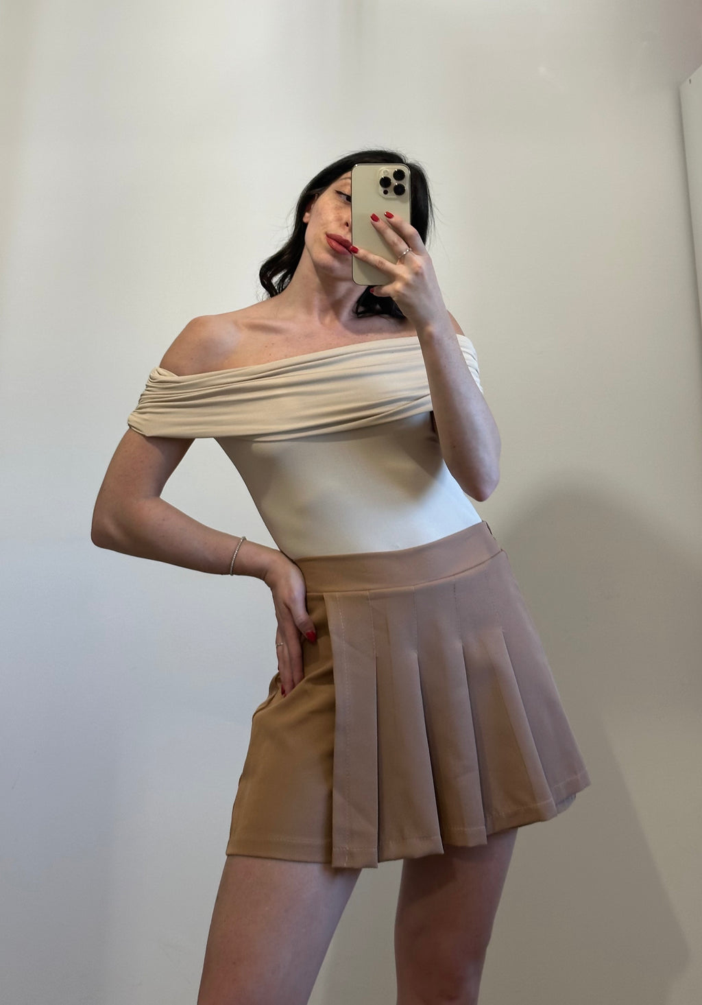 Gonna Pantaloncino Plissé BEIGE