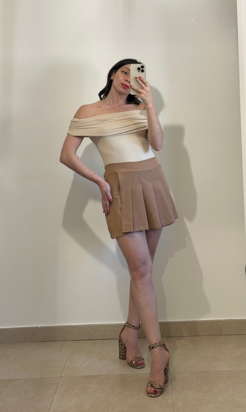 Gonna Pantaloncino Plissé BEIGE