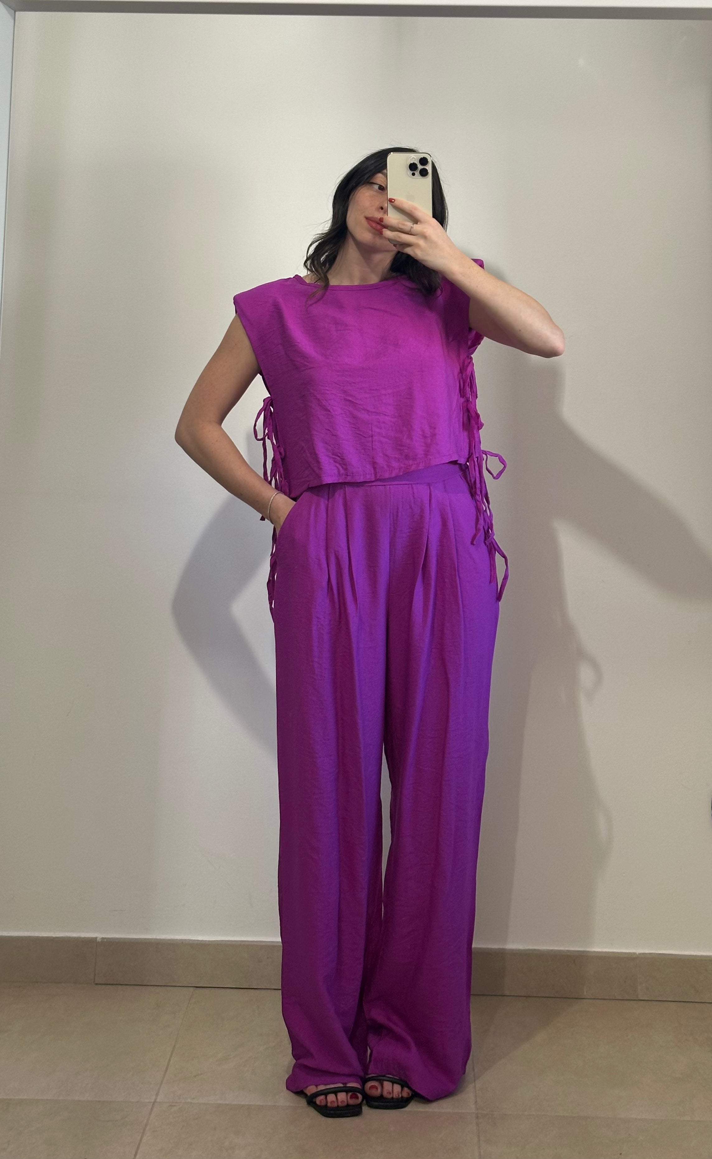 Coordinato Jenny - Top e Pantalone MAGENTA
