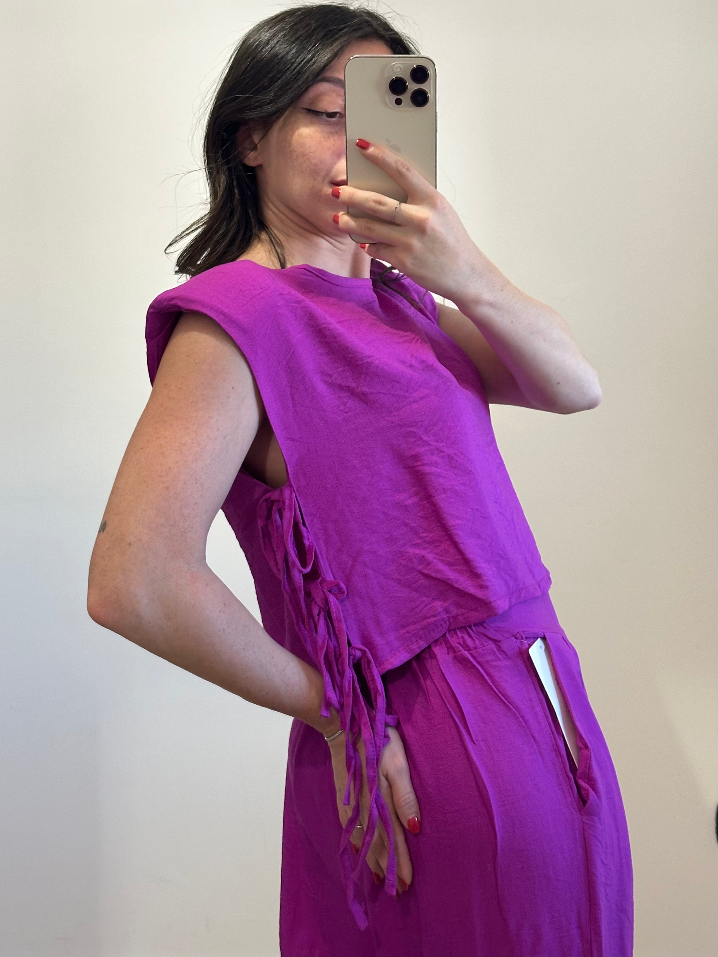 Coordinato Jenny - Top e Pantalone MAGENTA