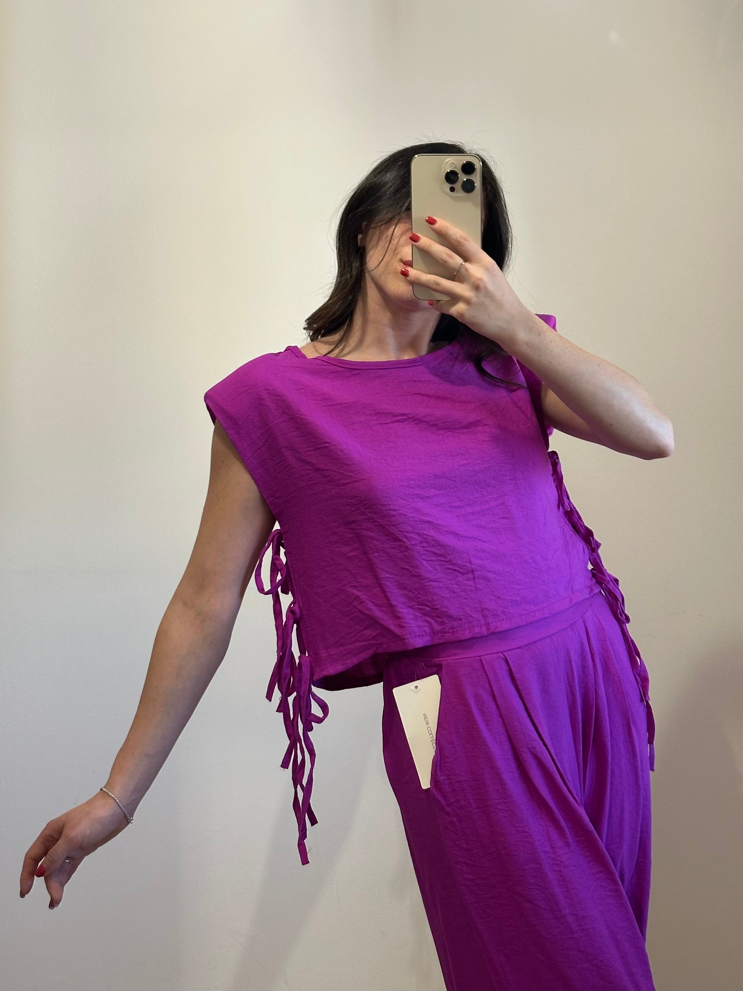 Coordinato Jenny - Top e Pantalone MAGENTA