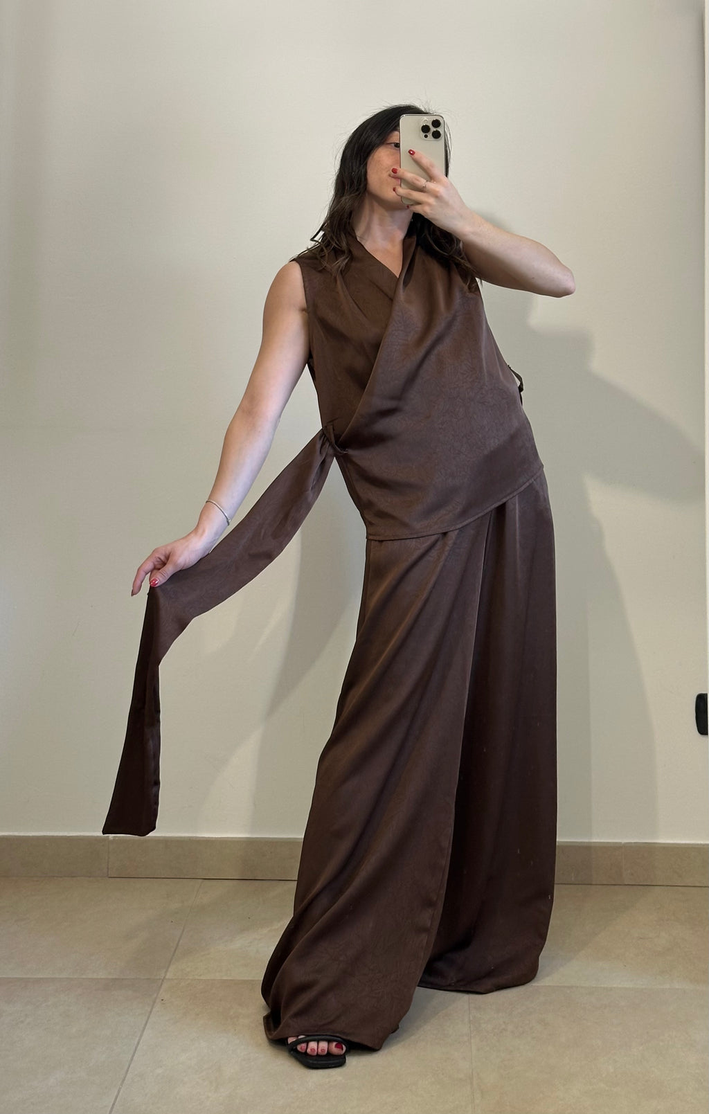 Coordinato Sofi -Blusa e Pantalone Wide Leg VERDONE
