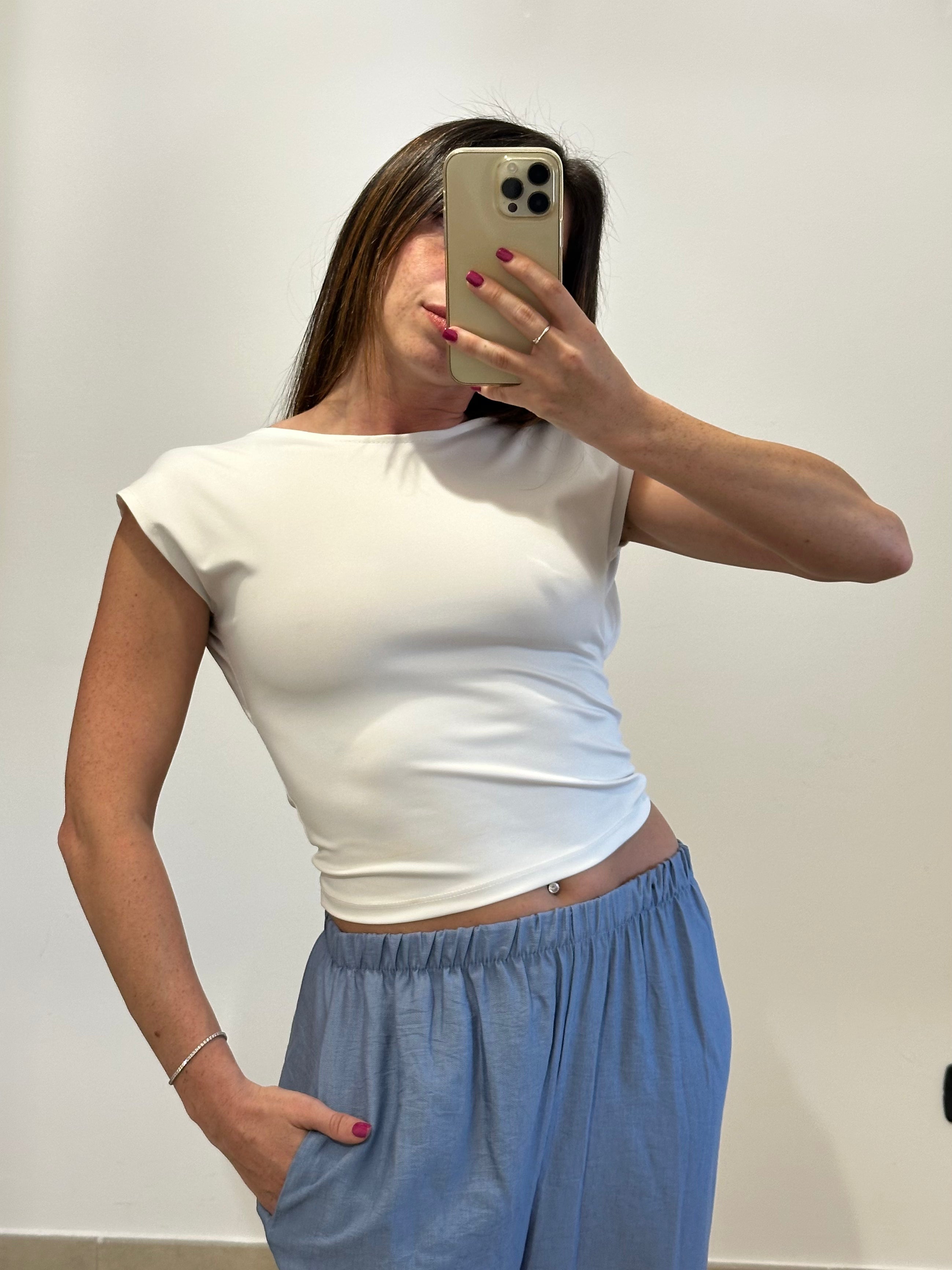 Top Schiena Scoperta BIANCO