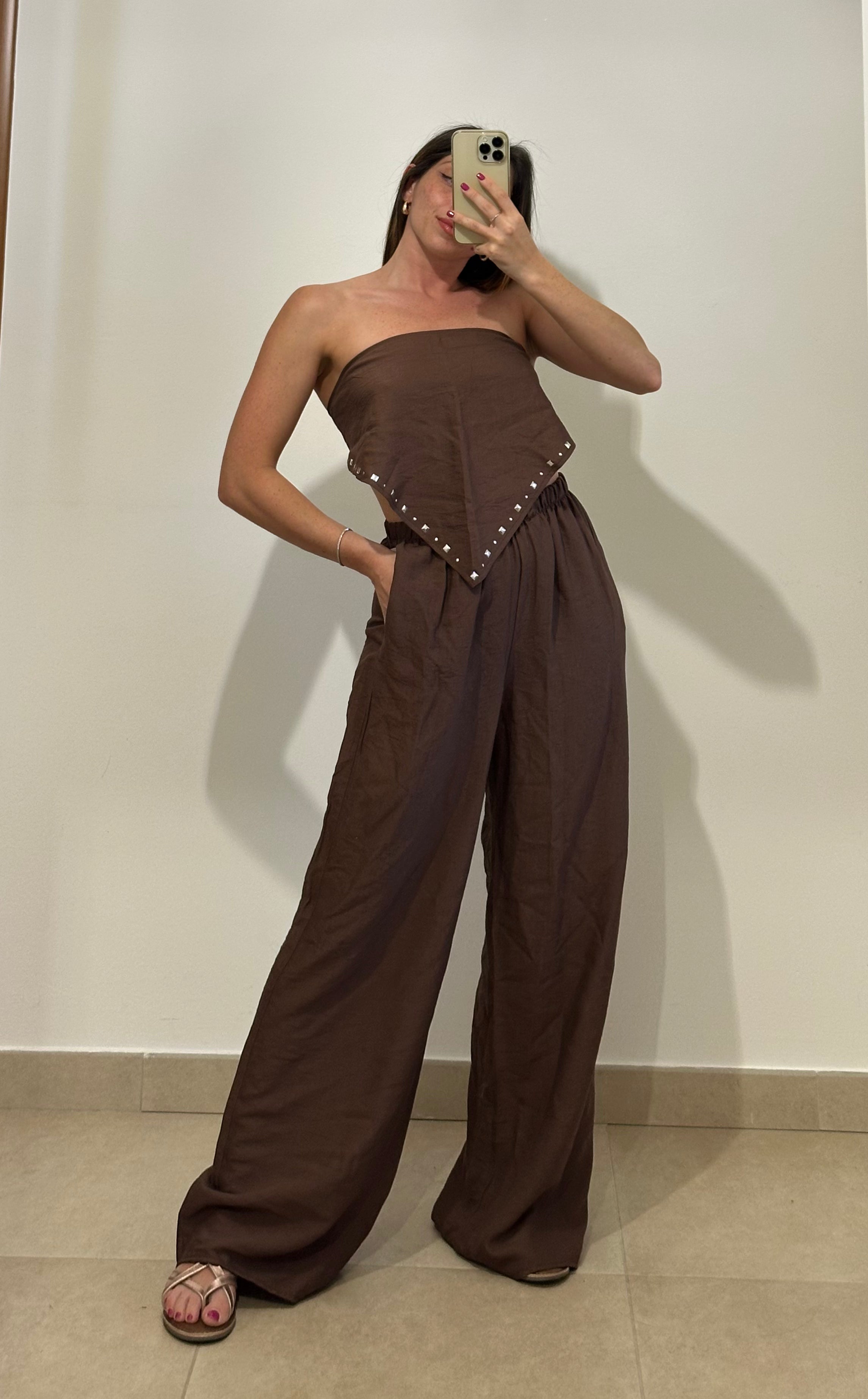 Pantaloni Foulard  MARRONI