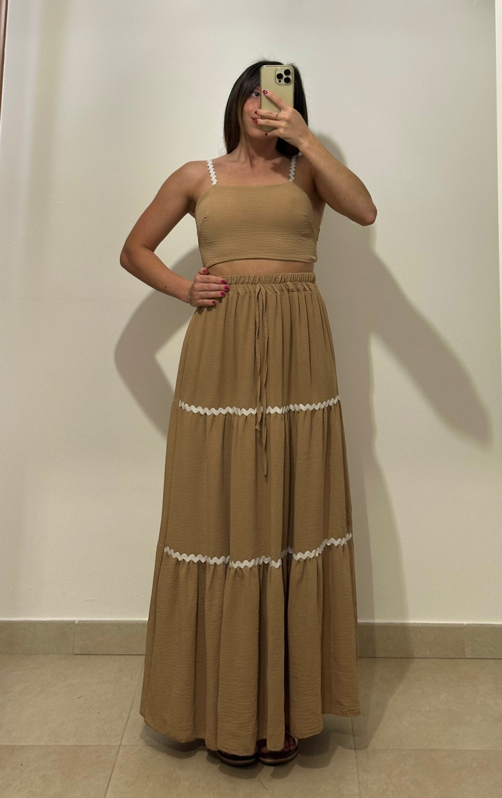 Coordinato Lory - Top e gonna BEIGE