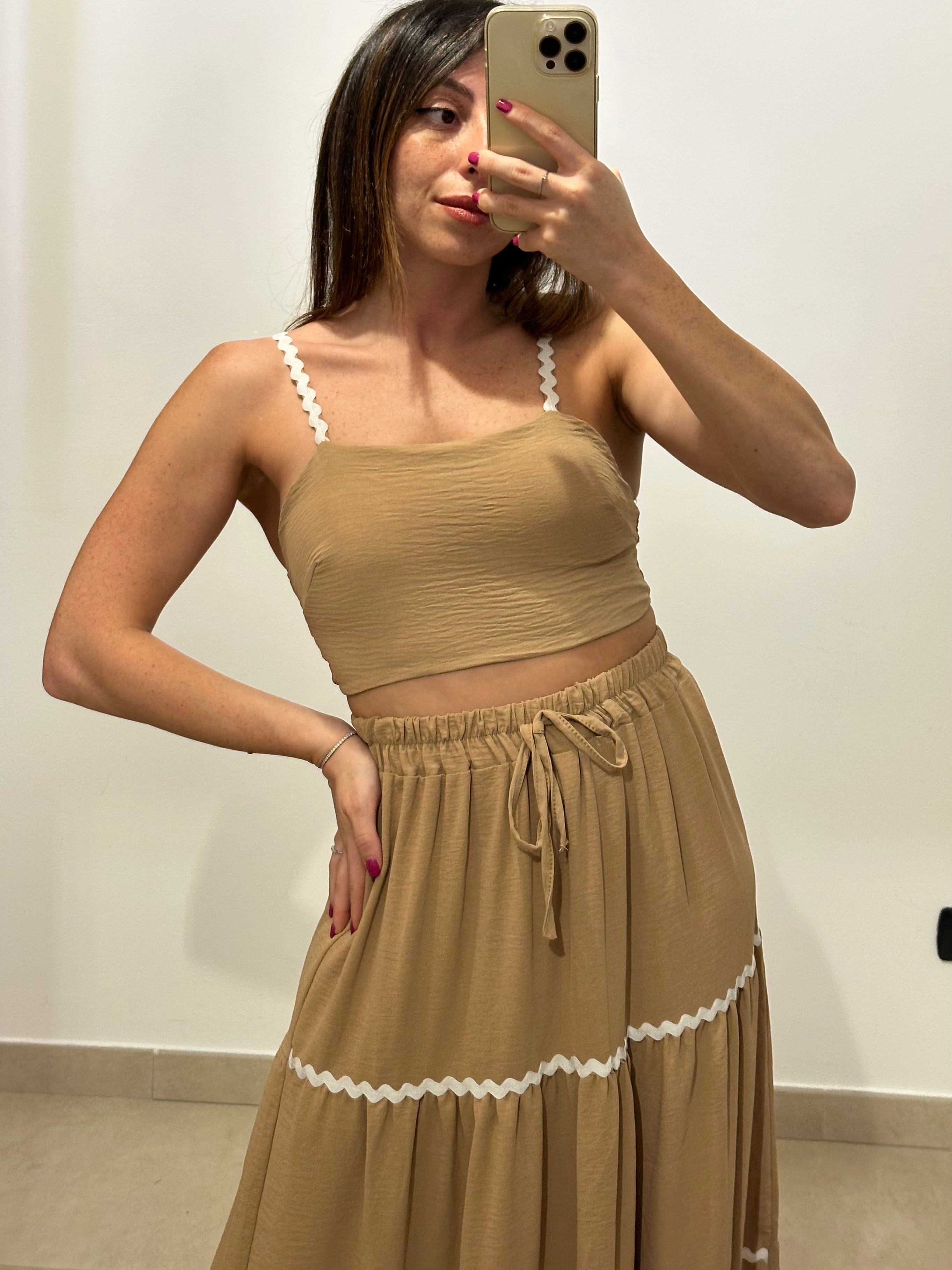 Coordinato Lory - Top e gonna BEIGE