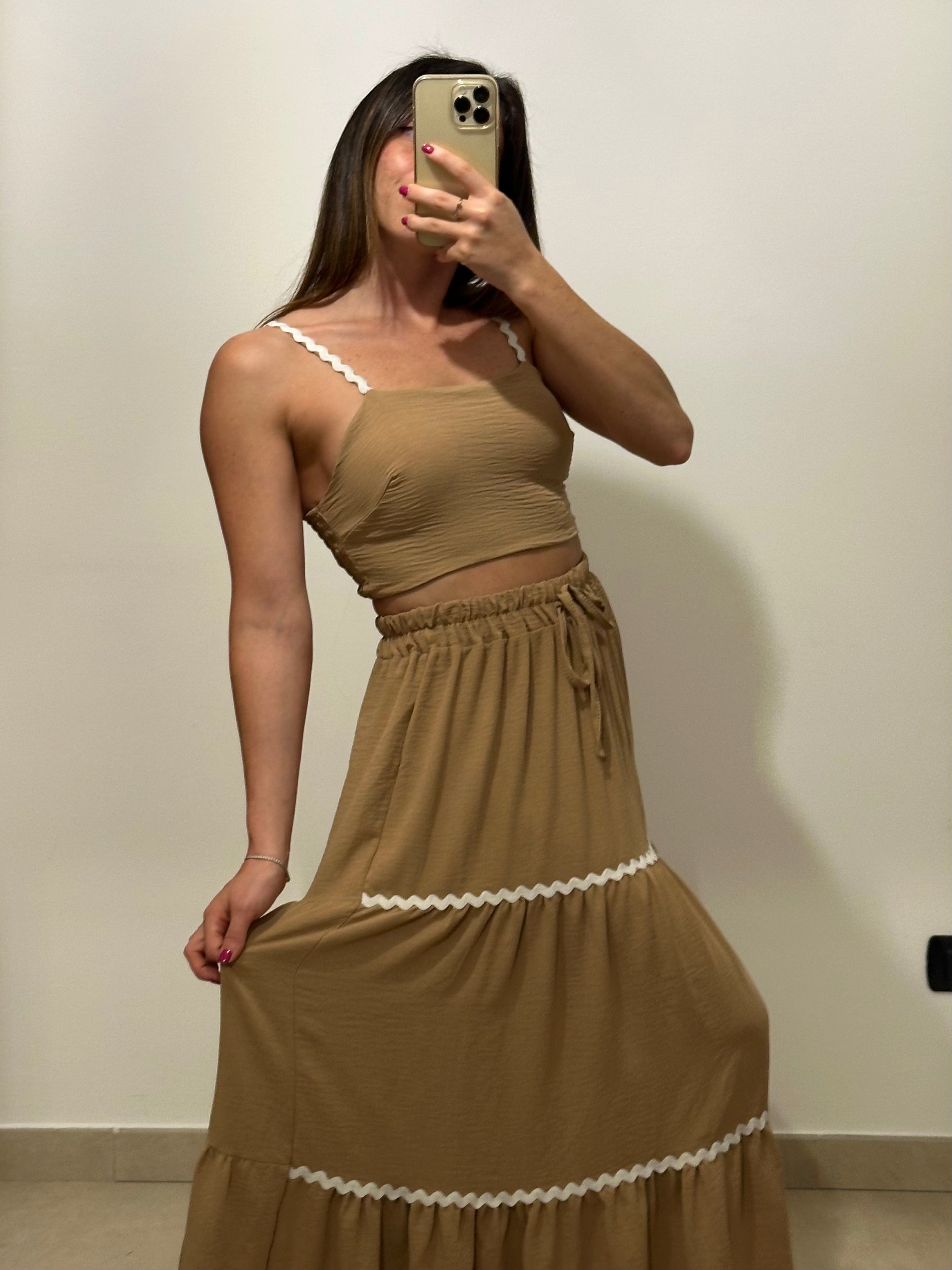 Coordinato Lory - Top e gonna BEIGE