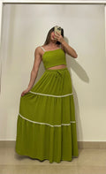 Coordinato Lory - Top e gonna PISTACCHIO