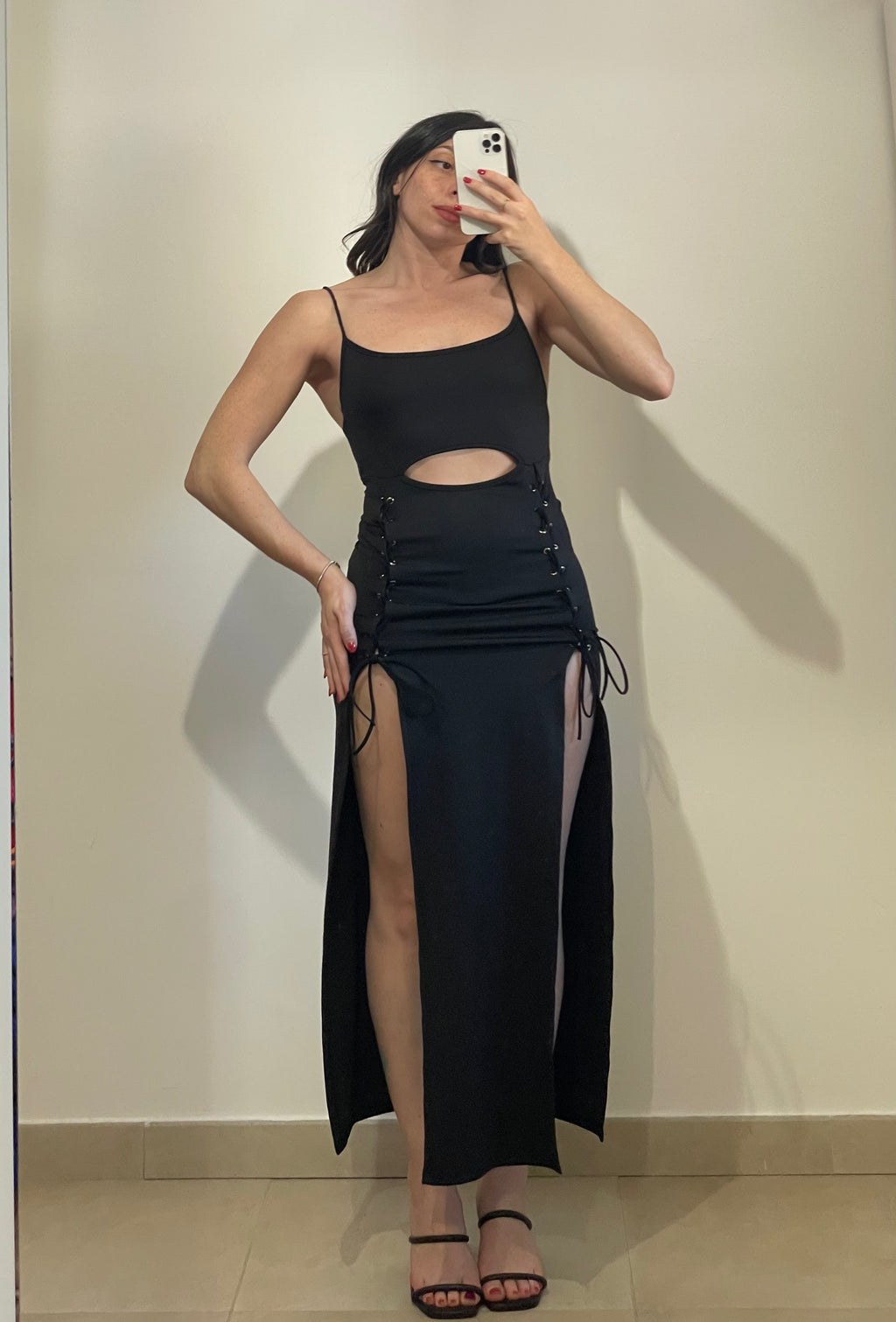Vestito Lungo Stringato