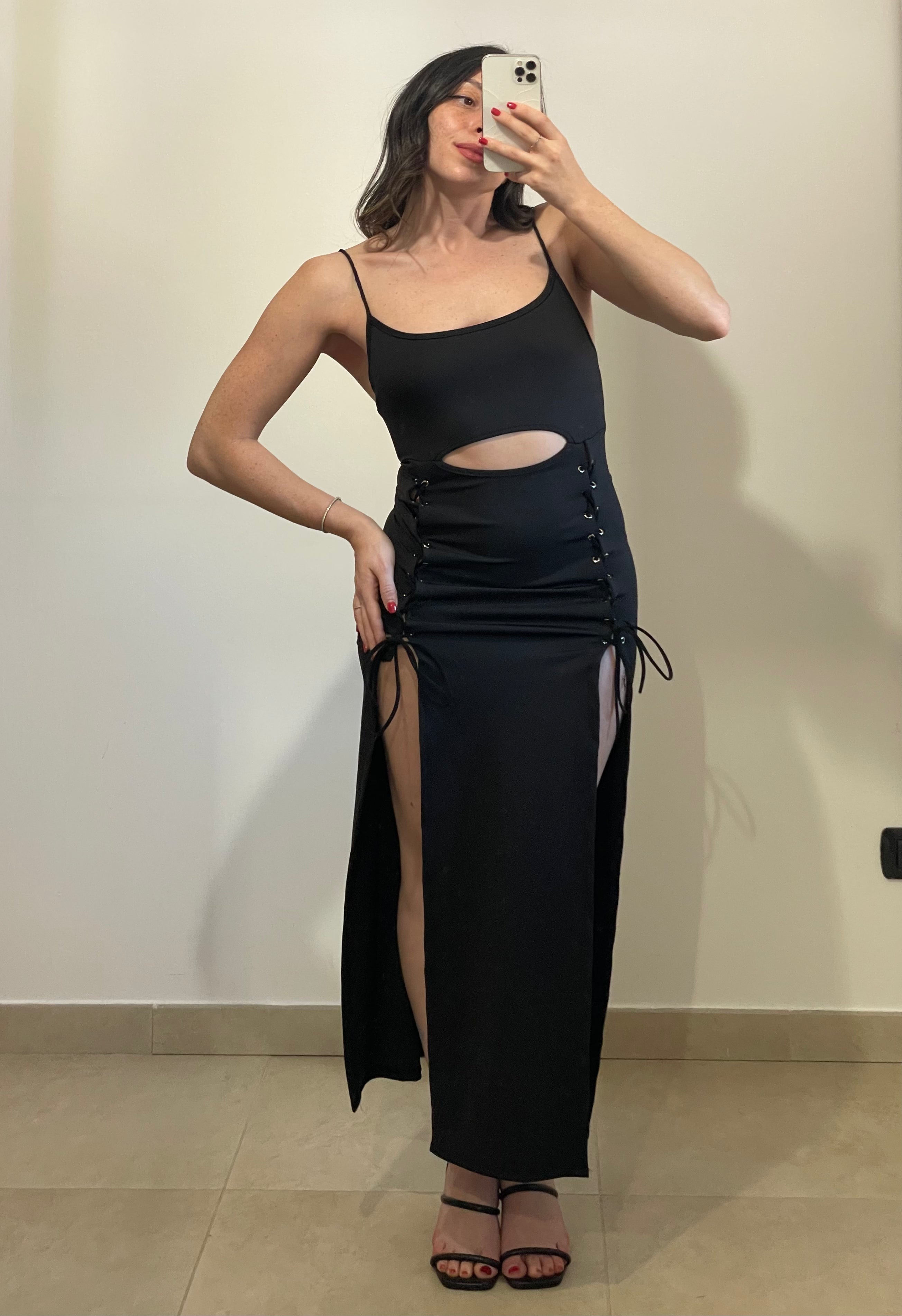 Vestito Lungo Stringato