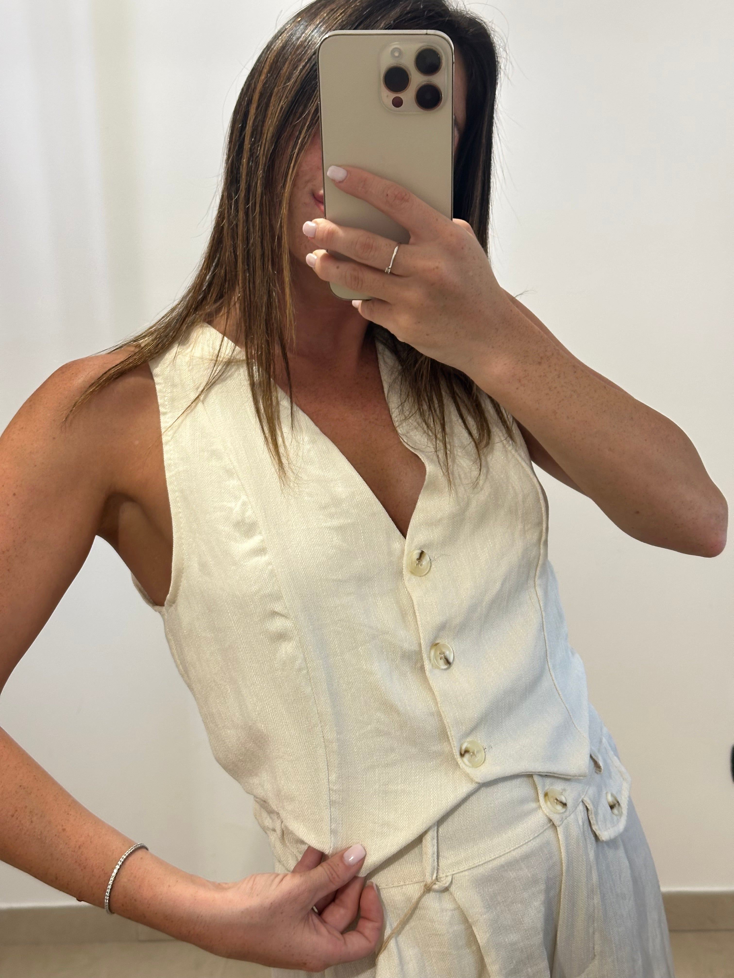 Completo Gilet e Shorts PANNA