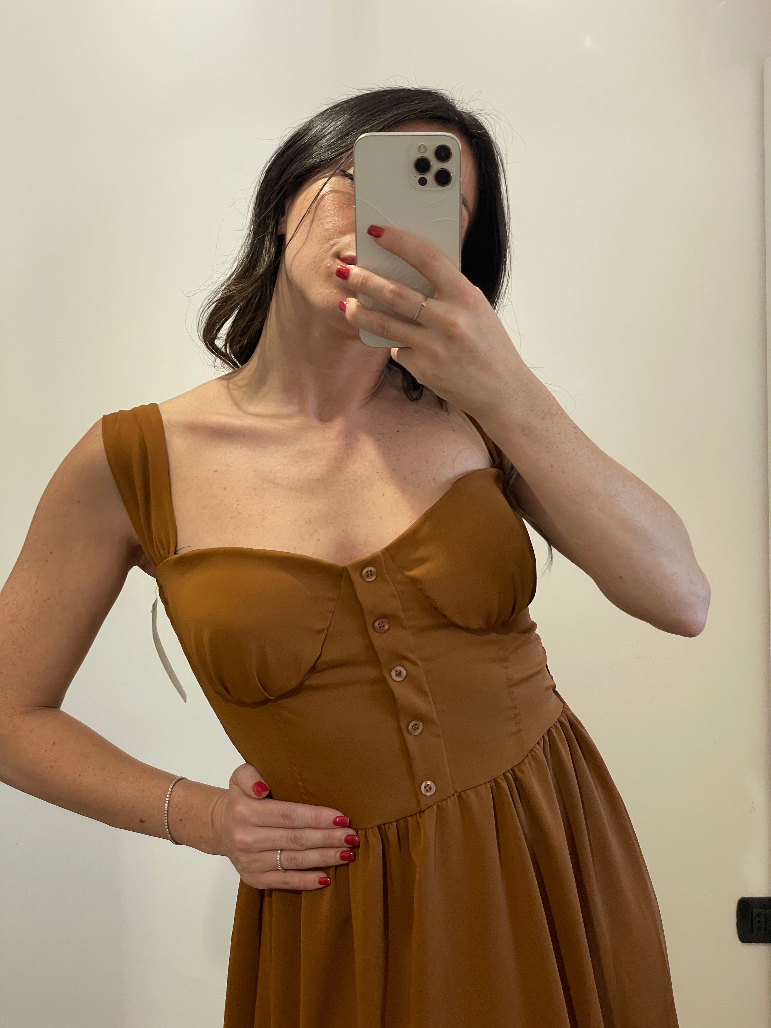 Abito Lungo Corpetto MARRONE
