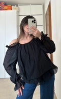 Blusa Off-Shoulder con Balze NERA