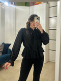Blusa Chiffon con Fiocco NERA