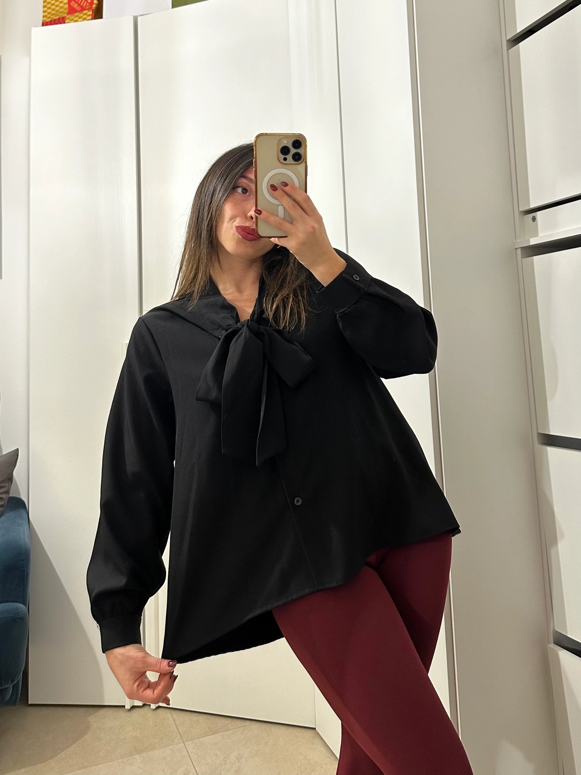 Camicia Nera Fiocco