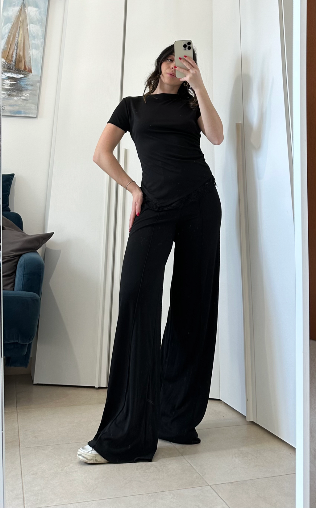Coordinato Assimetrico - Maglia e Pantalone Wide Leg