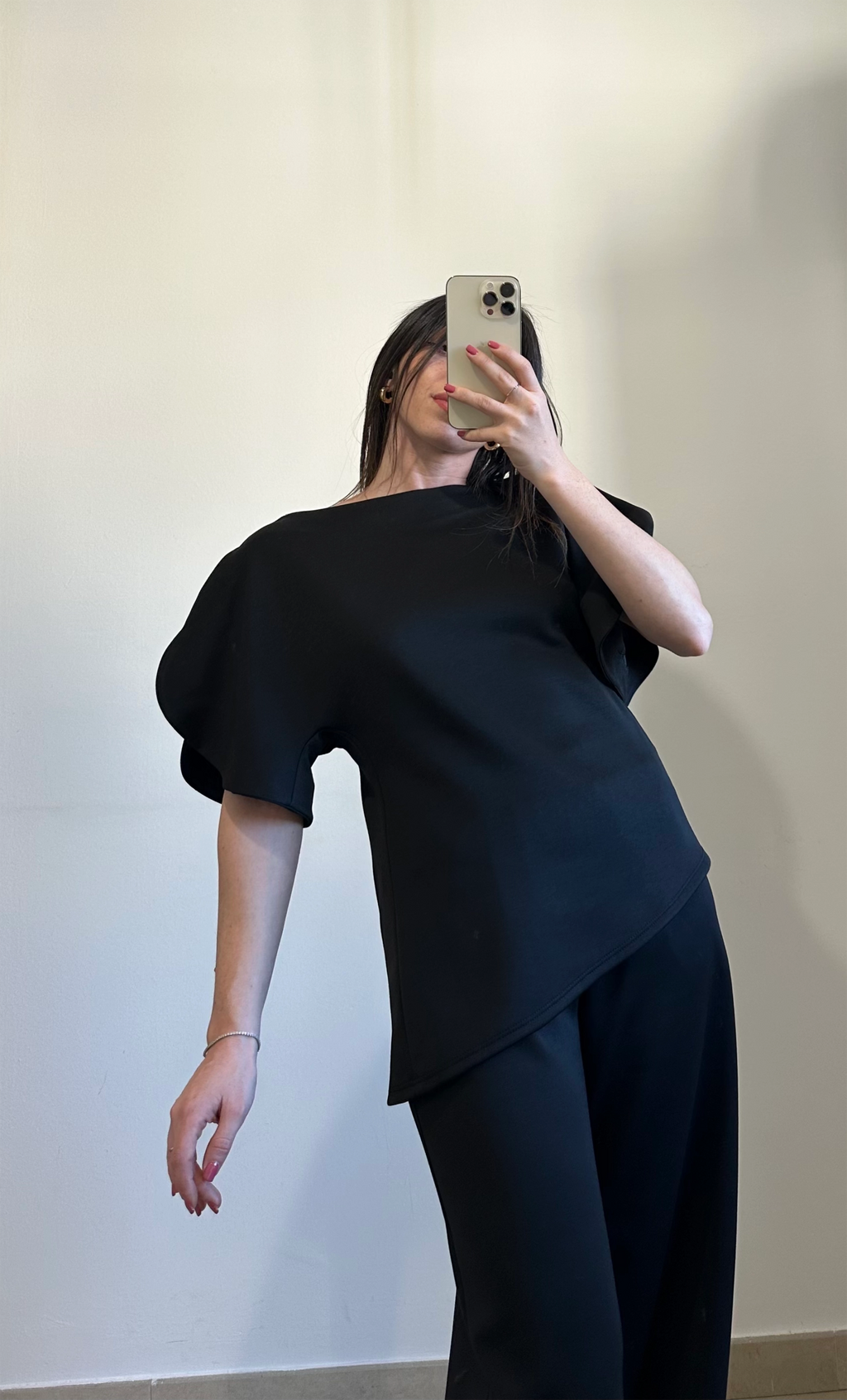 Coordinato Ginevra - Maglia Assimetrica e Pantalone CELESTE