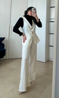 Coordinato Gioiello -Gilet e Pantalone Palazzo PANNA