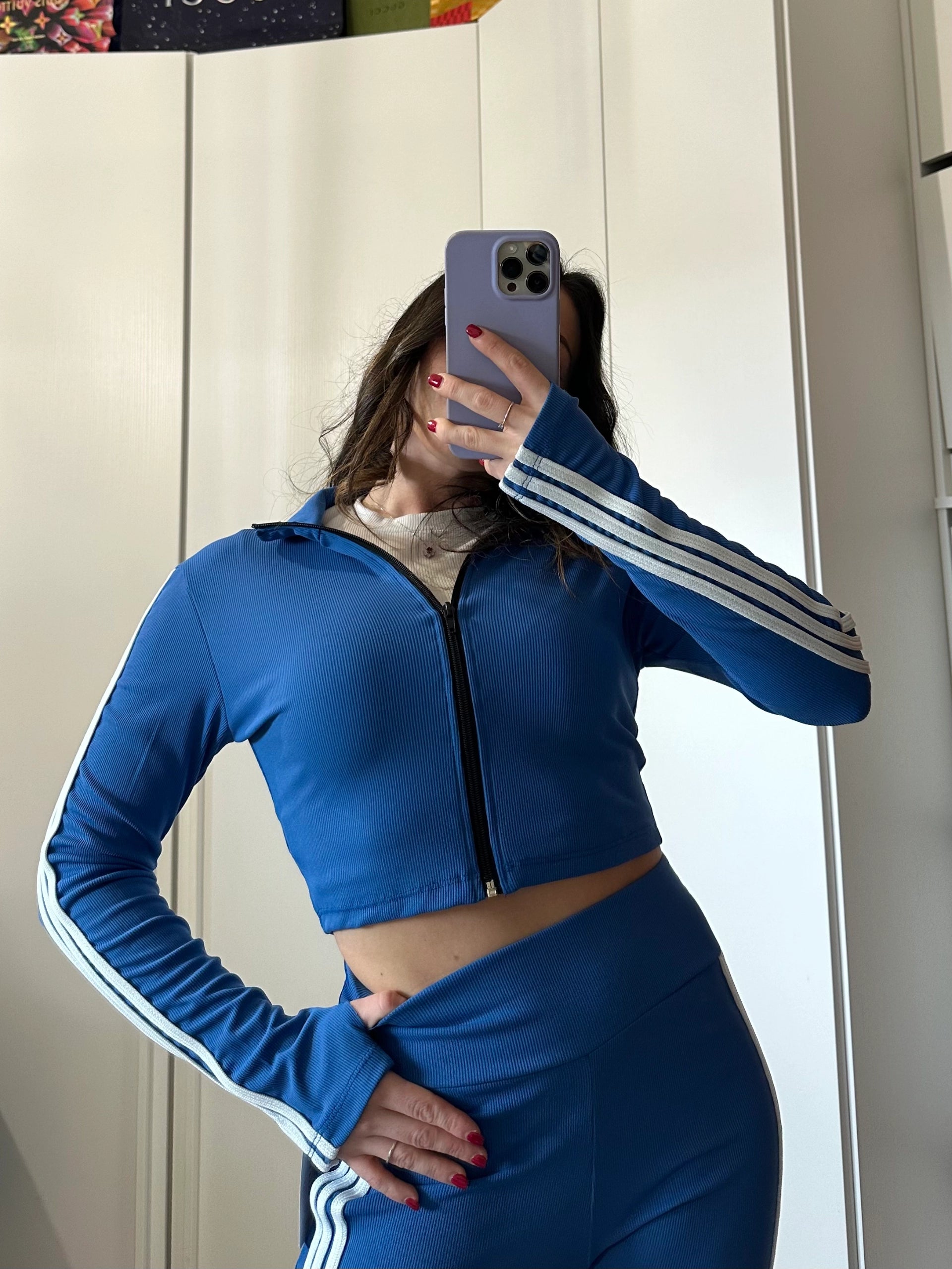Coordinato GYM -  Felpa Crop e Pantalone a Zampa