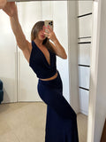 Coordinato Jessica- Top e Gonna Sirena BLU