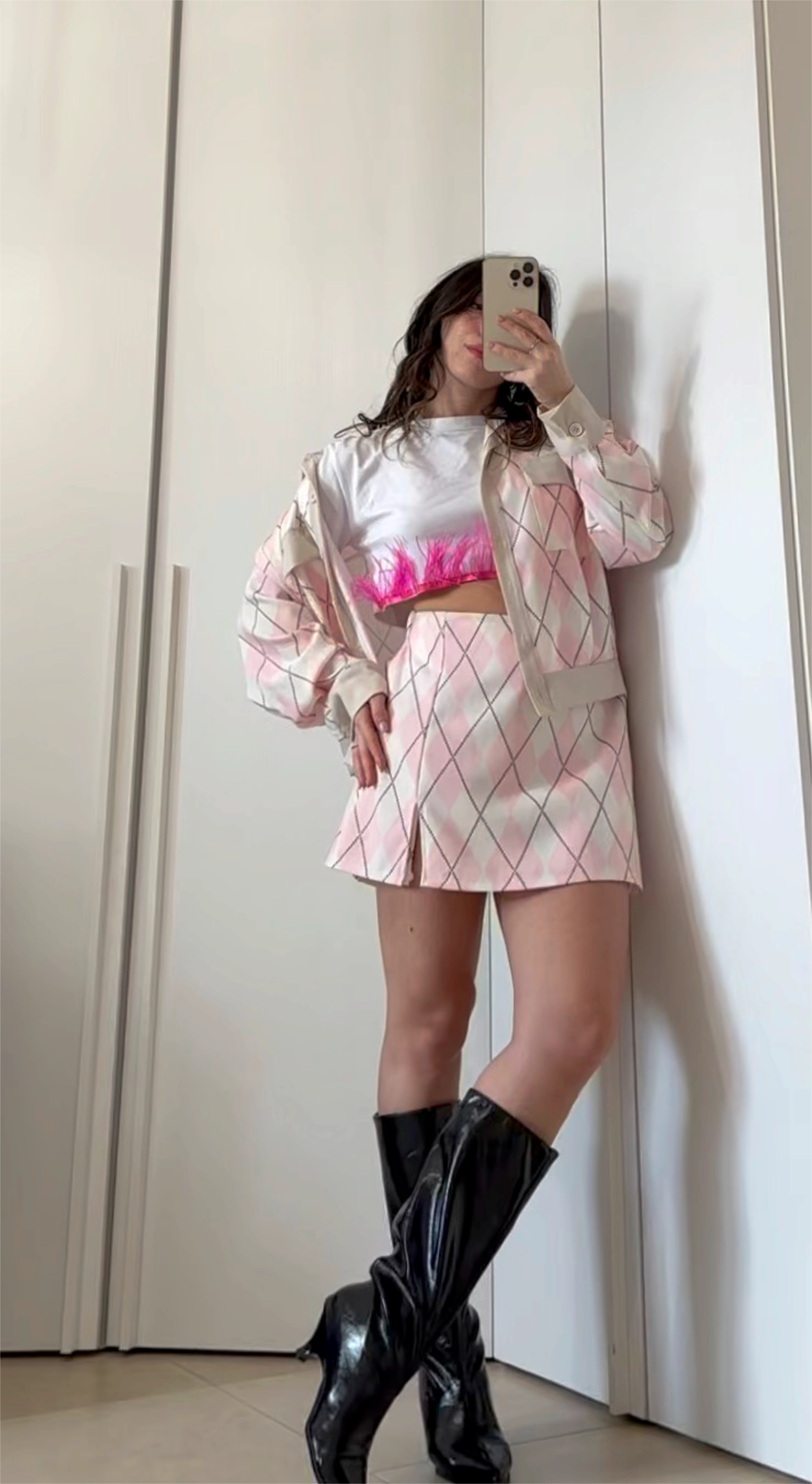 Coordinato Klara -Giacca e Gonna Panna&Rosa