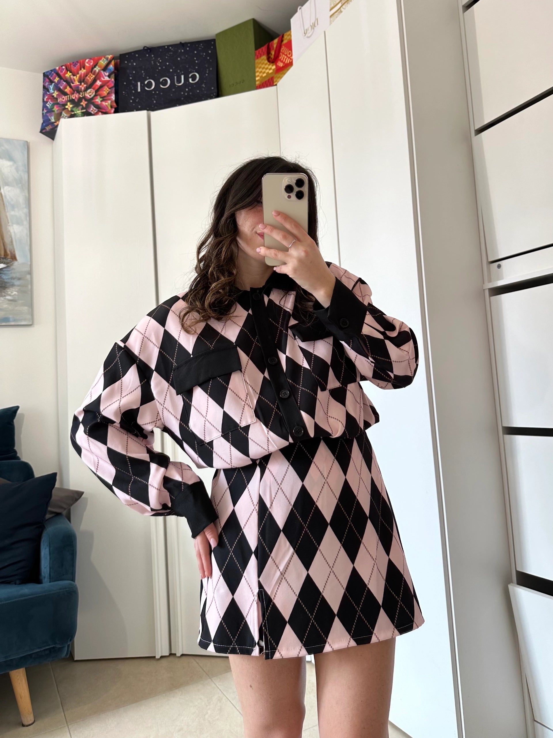 Coordinato Klara -Giacca e Gonna Rosa&Nero
