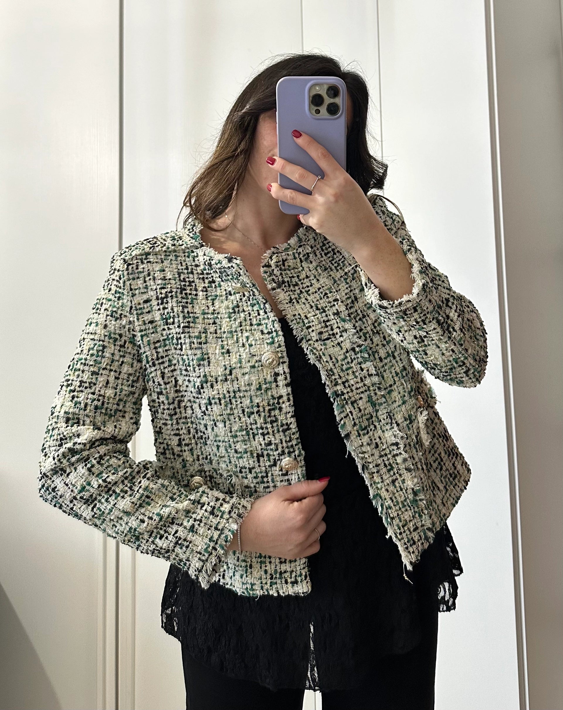 Giacca in Tweed Verde