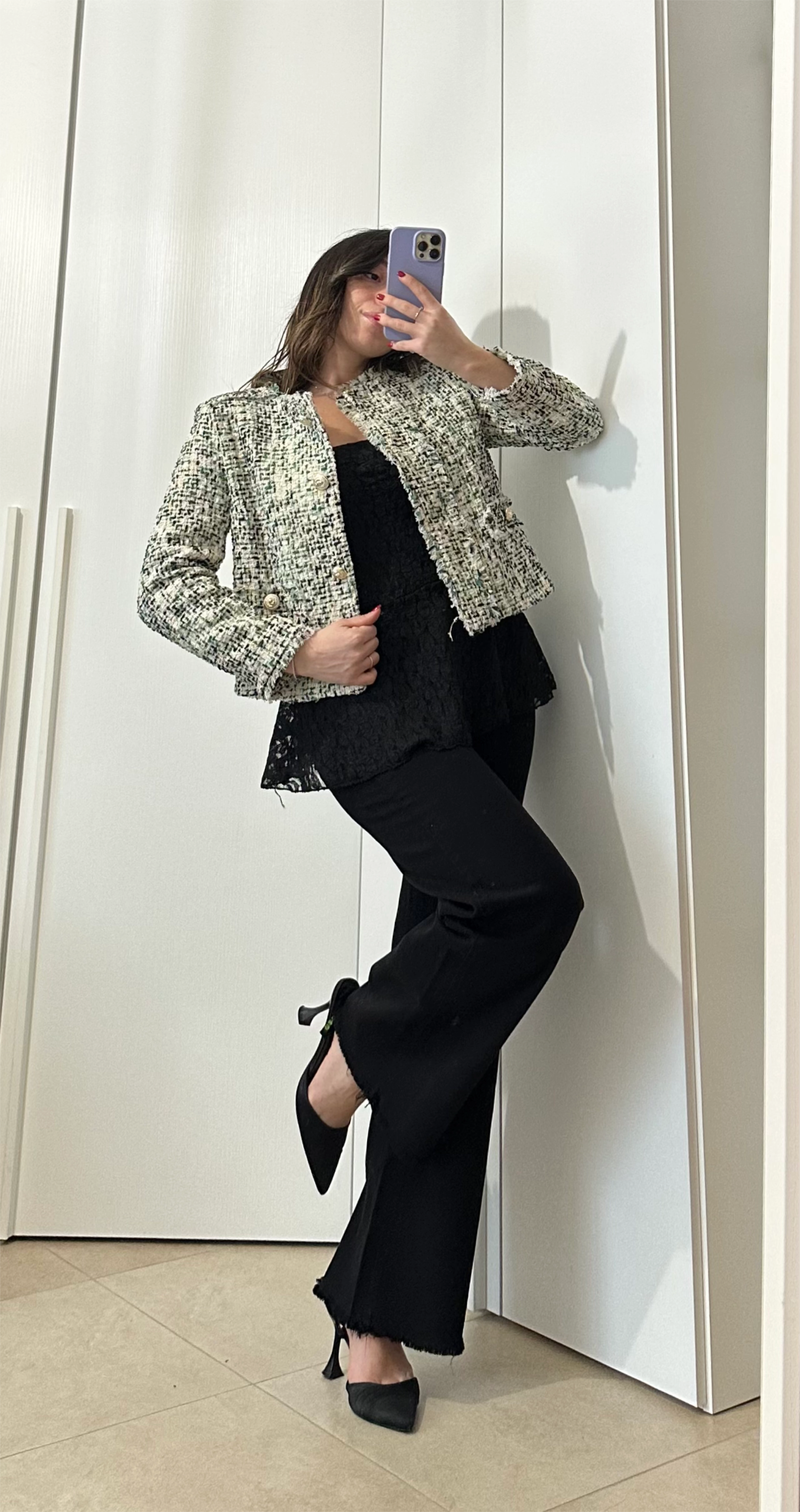 Giacca in Tweed Verde