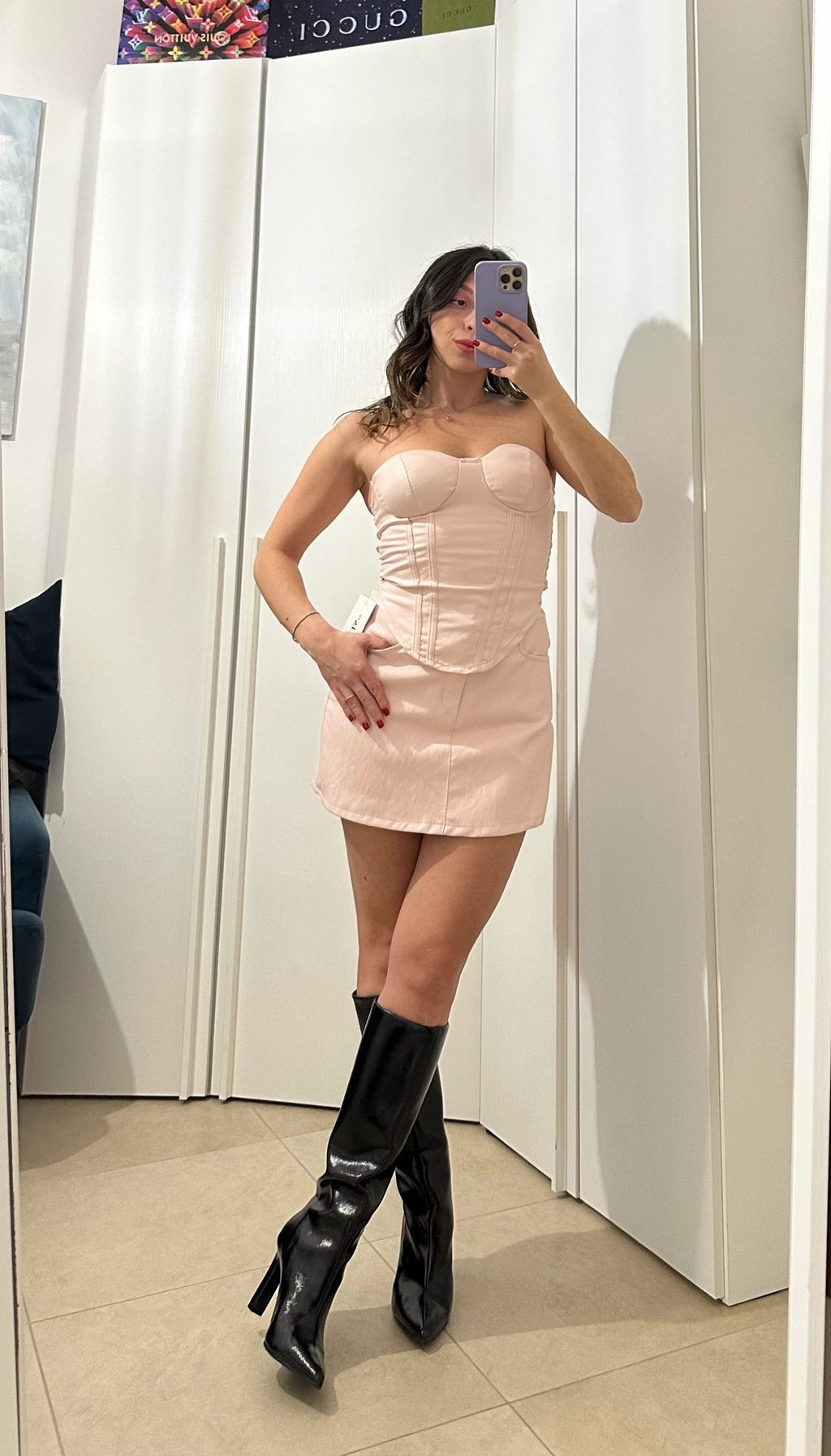Minigonna Ecopelle con Pantaloncino incorporato NERA