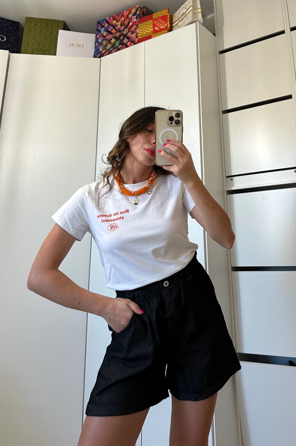 Shorts Vita Alta in Cotone VERDONE