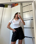 Shorts Vita Alta in Cotone NERO
