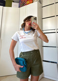 Shorts Vita Alta in Cotone VERDONE