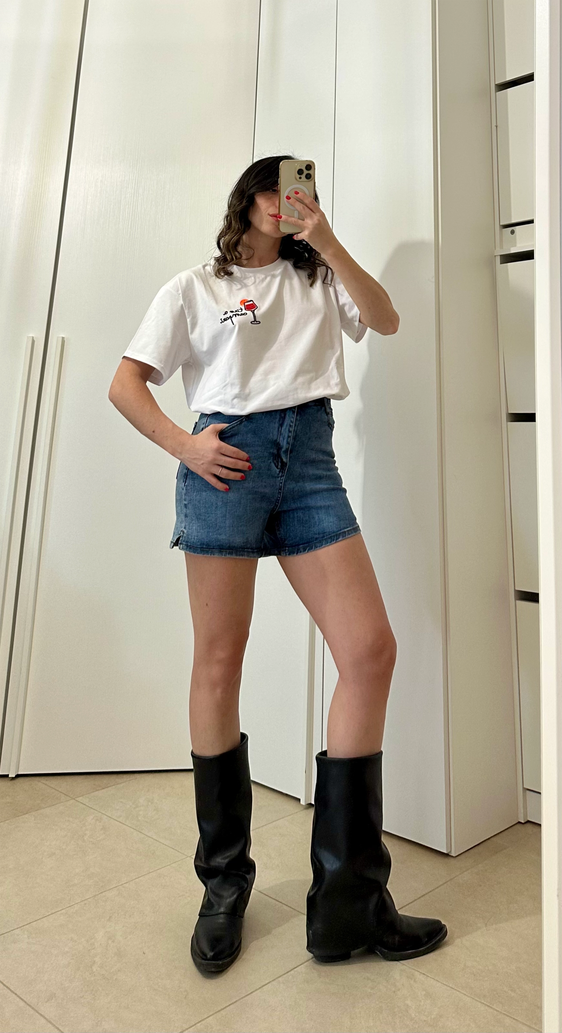Shorts in Denim Vita Alta