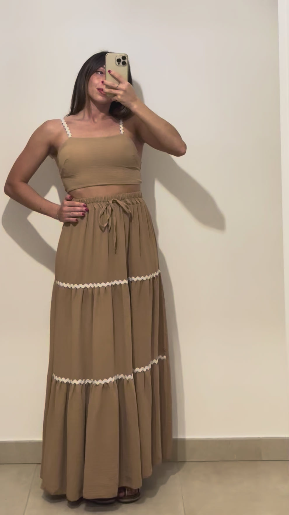 Coordinato Lory - Top e gonna BEIGE